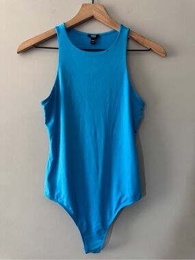 Express | Bright Blue Tank Bodysuit - Racerback Style | XS
